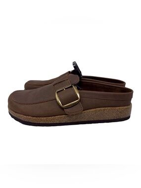 Mountain Sole brown vegan slip on clogs w/buckle detail women’s size 11 NWT